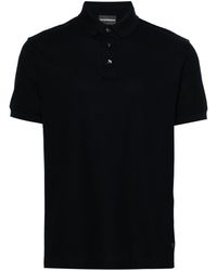 Emporio Armani - Stripe-jacquard Cotton Polo Shirt - Lyst