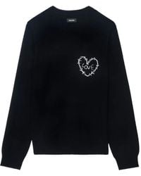 Zadig & Voltaire - Heart-Embroidery Wool Sweater - Lyst