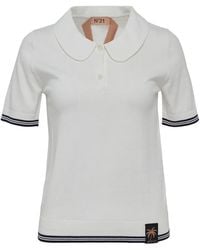 N°21 - Short-Sleeve Polo Top - Lyst