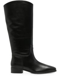Patrizia Pepe - Logo-Plaque Square-Toe Boots - Lyst