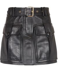 Balmain - Falda Con Cinturón - Lyst