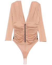Elisabetta Franchi - Ruched Long-Sleeve Blouse - Lyst