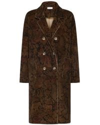 Pierre Louis Mascia - Manteau Griffintn En Velours Côtelé À Boutonnière Croisée - Lyst