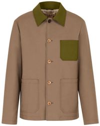 Marni - Contrast-Collar Pocket Shirt Jacket - Lyst