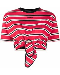 MSGM - T-Shirt A Righe - Lyst