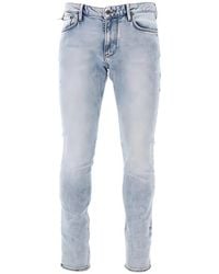 Emporio Armani - Five-Pocket Slim Fit Stone-Washed Jeans - Lyst