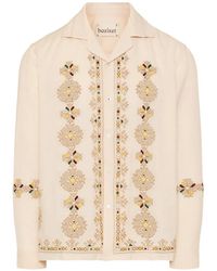 BAZISZT - Floral-Embroidered Long-Sleeve Shirt - Lyst