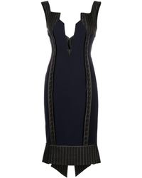 Moschino - V-neck Panelled Midi Dress - Lyst