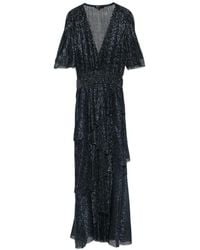 Maje - V-Neck Ruffled Midi Dress - Lyst