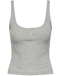 Marine Serre - Moon Embroidered Cropped Tank Top - Lyst