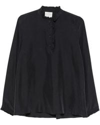 forte_forte - Ruffled-Trim Long-Sleeve Blouse - Lyst