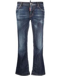 DSquared² - Bleach-effect Distressed Kick-flare Cropped Jeans - Lyst