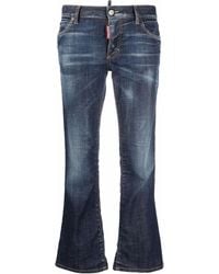 DSquared² - Bleach-effect Distressed Kick-flare Cropped Jeans - Lyst