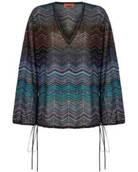 Missoni - Chevron Lamé Blouse With Sequins - Lyst