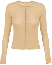 Elisabetta Franchi - Gerippter Cardigan Mit Knöpfen - Lyst
