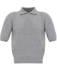 Balmain - Short-Sleeved Wool Polo Shirt - Lyst