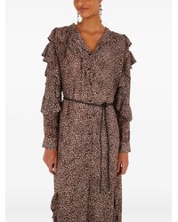 FARM Rio - Ruffled Leopard-Pattern Midi Dress - Lyst
