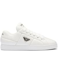 Prada - Triangle-Logo Padded Sneakers - Lyst