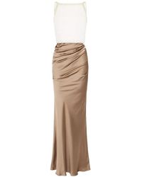 Elisabetta Franchi - Ruffled draped maxi dress - Lyst