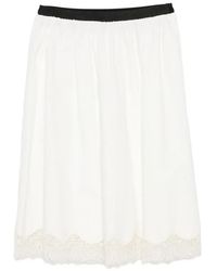 Maje - Lace-Trim Midi Skirt - Lyst