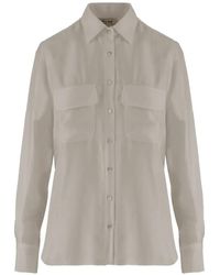 HER SHIRT HER DRESS - Silk Flap-Pocket Shirt - Lyst
