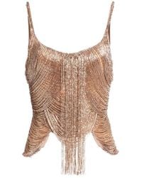Elie Saab - Bead-Embroidered Fringed Top - Lyst