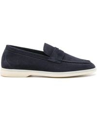SCAROSSO - Luciana Penny-Slot Suede Loafers - Lyst