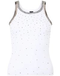 Pinko - Ribbed Top With Bejewelled Embellishment - Lyst