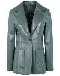 Chloé - Single Button Blazer Leather Jacket - Lyst