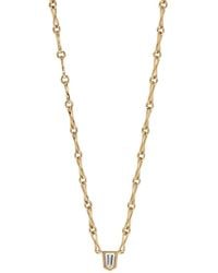 Azlee - Bullet Halskette Mit Diamant - Lyst