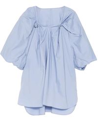 JNBY - Metal-Pleated V-Neck Blouse - Lyst