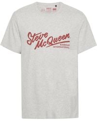 Barbour - X Steve McQueen meliertes T-Shirt mit Logo-Print - Lyst