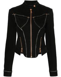 Versace - Zip-detail Denim Jacket - Lyst