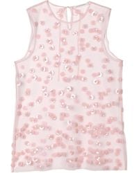 Cecilie Bahnsen - Utania Sequin Blossom Tulle Top - Lyst