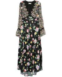 RIXO London - Lace-Detail Floral-Print Maxi Dress - Lyst