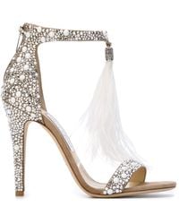Jimmy Choo - Women's Viola Crystal-embellished & Feathered Sandals - White - Lyst