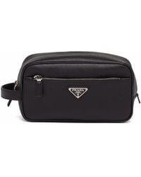Prada - Logo-Plaque Wash Bag - Lyst