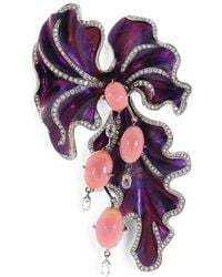 SABOO FINE JEWELS - Conch-Pearl And Diamond Floral Brooch - Lyst