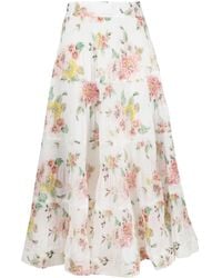 Zimmermann - Printed Pleated Skirt - Lyst