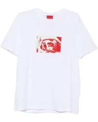 HUGO - Cotton-Jersey T-Shirt With Graphic Print - Lyst