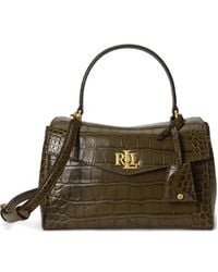Ralph Lauren - Small Croc-Embossed Farrah Soft Satchel Bag - Lyst