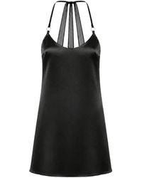 OW Collection - Lindsey Mesh-Panel Satin Mini Dress - Lyst