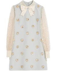 Valentino Garavani - Robe Courte Crepe Couture À Broderies - Lyst