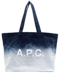 A.P.C. Shopper Met Gebleekt-effect - Blauw
