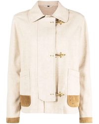 Fay - Contrasting-Trim Fitted Jacket - Lyst
