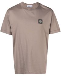 Stone Island - Camiseta con parche del logo - Lyst