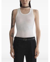 Mugler - Off- Ribbed Tank Top - Lyst