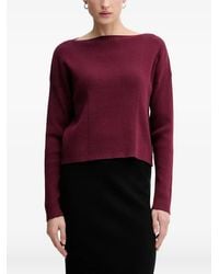 Sisley - Boat-Neck Ribbed-Knit Sweater - Lyst