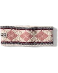Miu Miu - Argyle-Patterned Jacquard Headband - Lyst