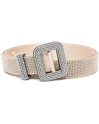 Benedetta Bruzziches - Crystal-Embellished Satin Weave Belt - Lyst